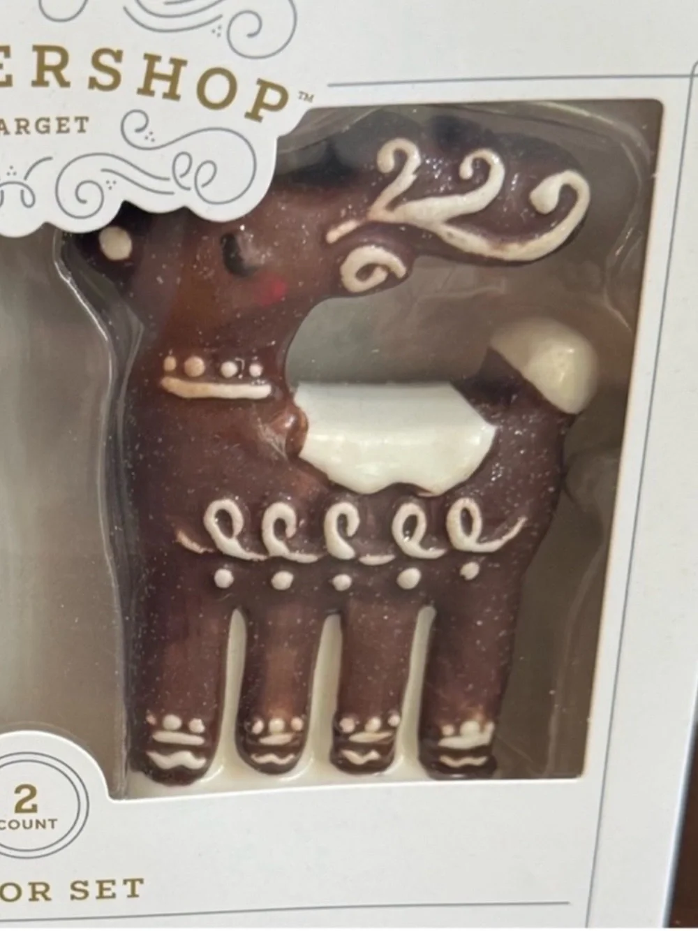 Set of 2 Ceramic Gingerbread Reindeer by Target's Wondershop, New!